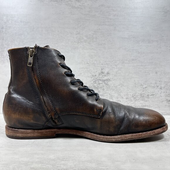 Frye Leather Lace Up Zip Ankle Boots - Men's Size 11.5 D - Brown - Picture 2 of 11